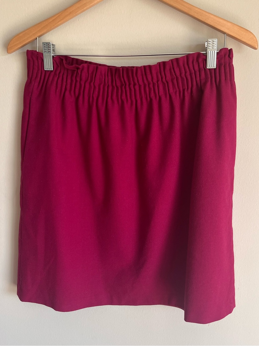 J. Crew Factory Women's Wool Blend Elastic Waist Skirt with Pockets Size 12